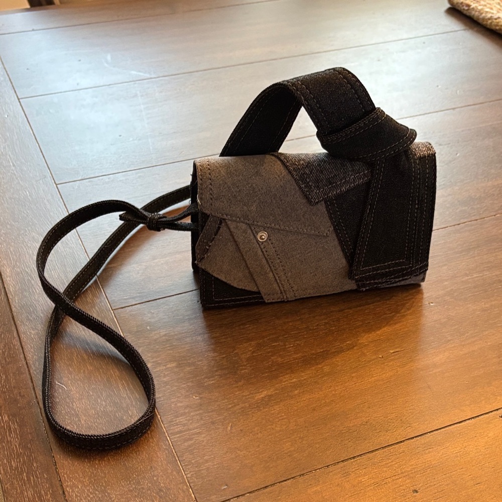 Zara Black and Gray denim purse